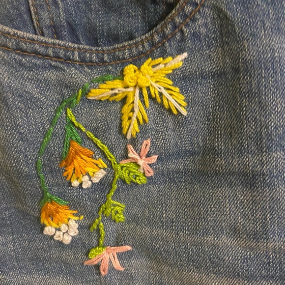 Embroidered Denim Mini Skirt - Picture 3 of 5